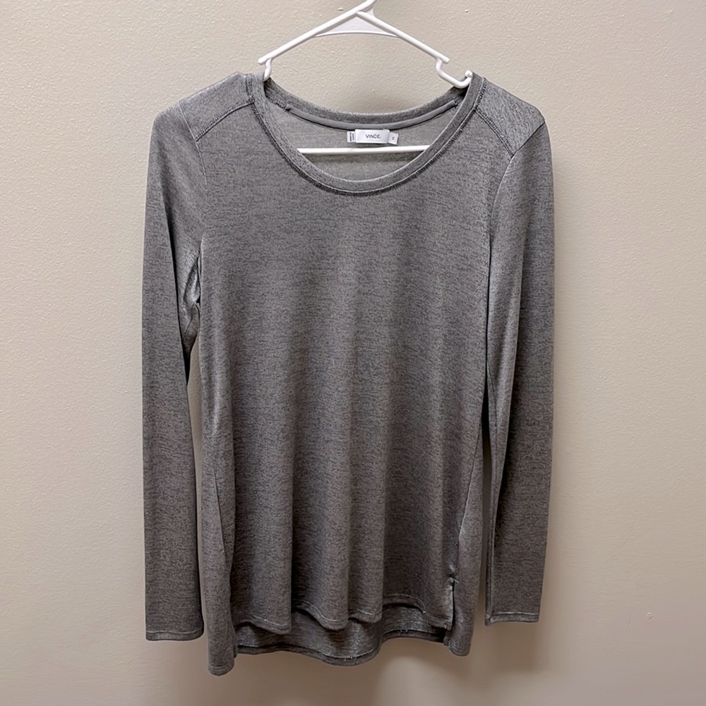 Vince Grey Long-Sleeve Top XS